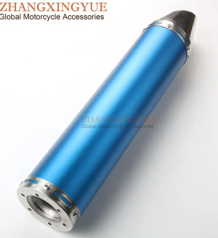 blue muffler Скутер высокое качество выхлопной трубы для GY6 125cc 150cc 152QMI 157QMJ 4 штрихов 4 цвета на выбор - Цвет: blue muffler