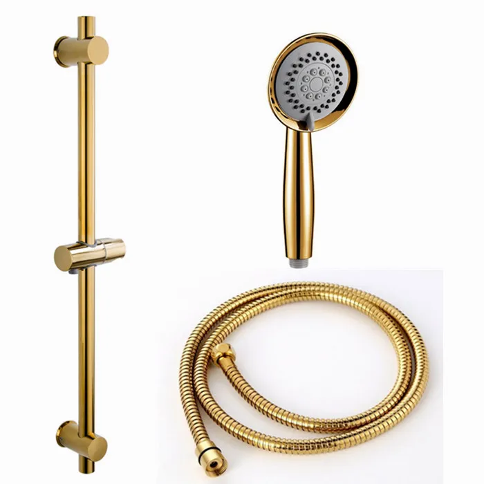 SUS304 stainless gold metal shower Slide bar with Height Adjustable for bathroom with shower head shower hose sliding bar
