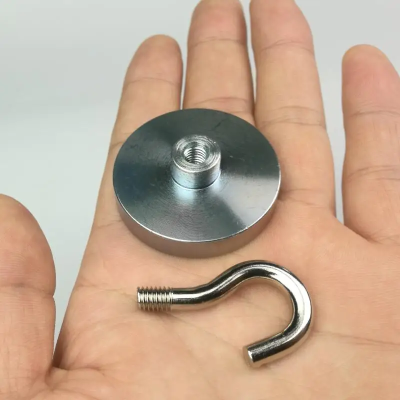 4 шт. D42mm мощный сильный неодимовый магнит с крюком Магнитный Материал