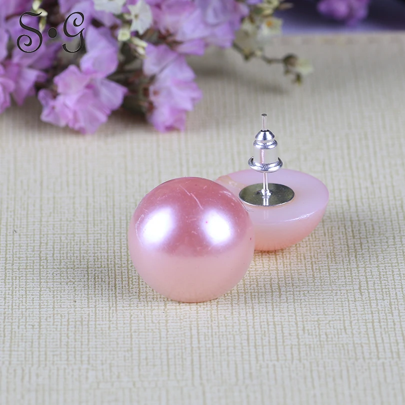 Женские круглые серьги с искусственным жемчугом 18 мм 1 пара повседневных