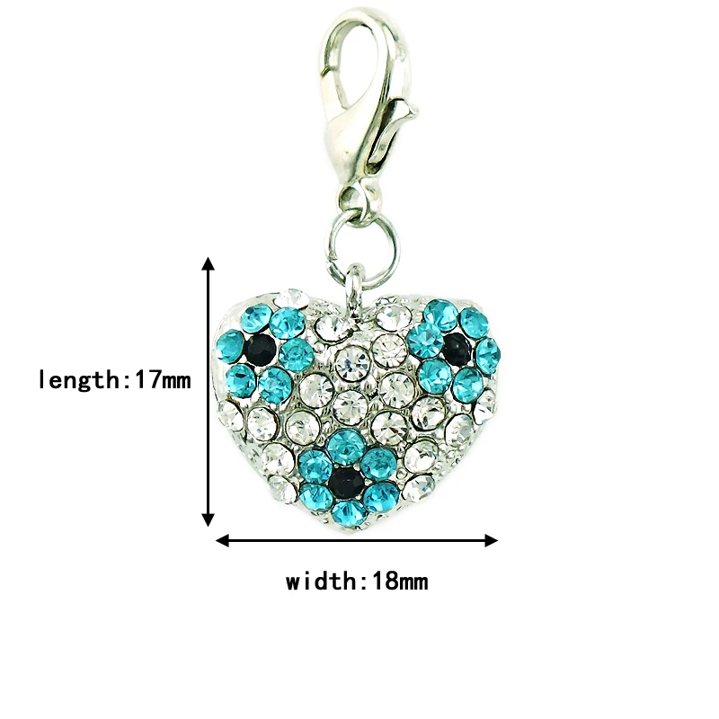 JINGLANG 50 pieces/Lot Charm With Lobster Clasp Dangle Rhinestone Peach Heart Pendants DIY Charms For Jewelry Making Accessories | Украшения