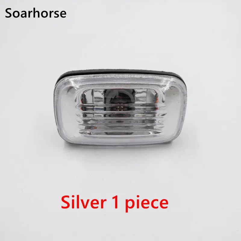 Silver 1 piece Soarhorse For Toyota Land Cruiser J100 1998- 2007 Front Fender Side Turn Signal Light 81730-20192 - Emitting Color: Silver 1 piece
