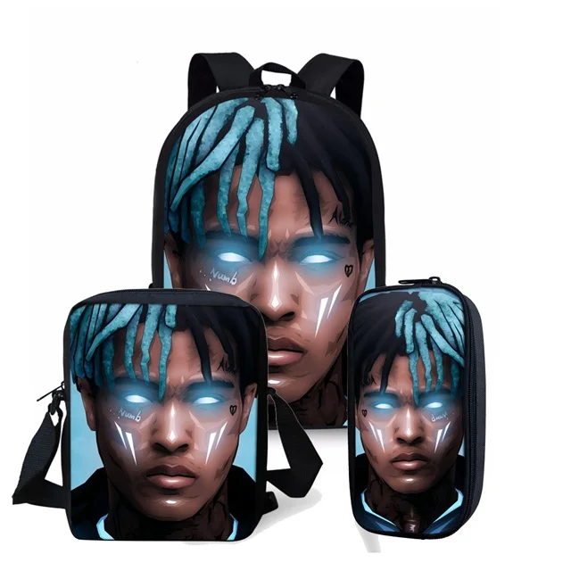 2019 Новый Известный раппер Xxxtentacion 3 шт набор рюкзак ортопедический школьный ранец
