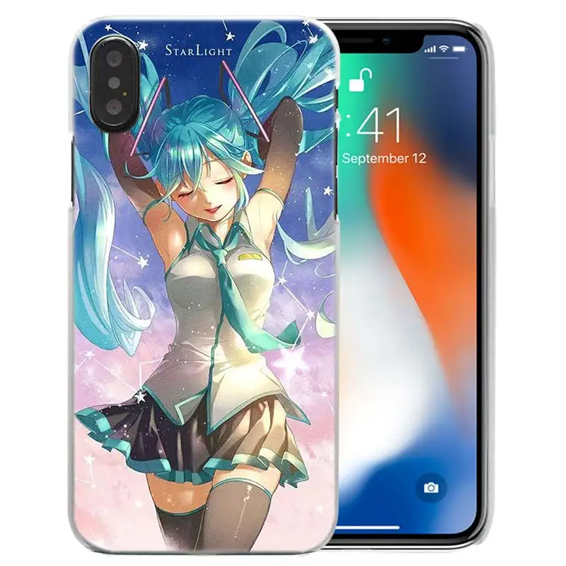 07 Жесткий пластиковый чехол с Аниме Хацунэ Мику для iPhone XS Max XR X 10 7 8 6 6S Plus 5S SE 5 4S 4 5C, прозрачный чехол для телефона - Цвет: 07