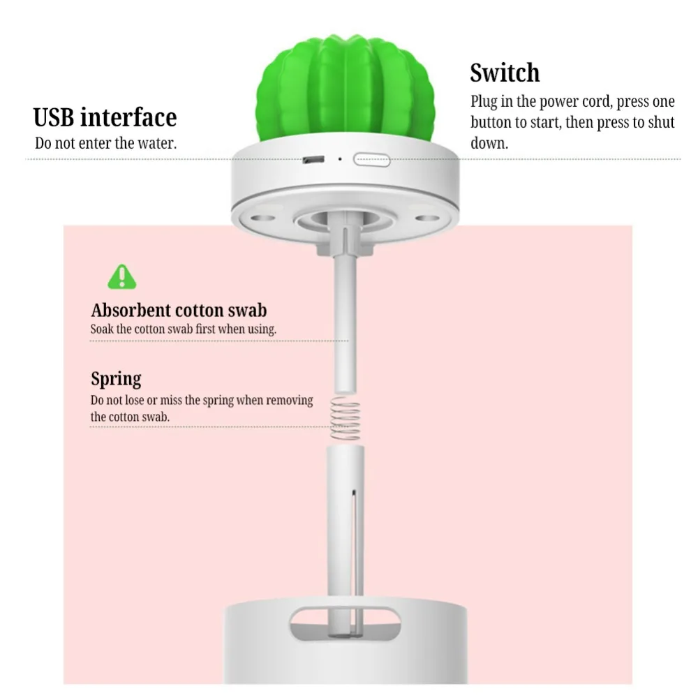 USB увлажнитель воздуха кактус синхронизация ароматерапия диффузор тумана Fogger 280