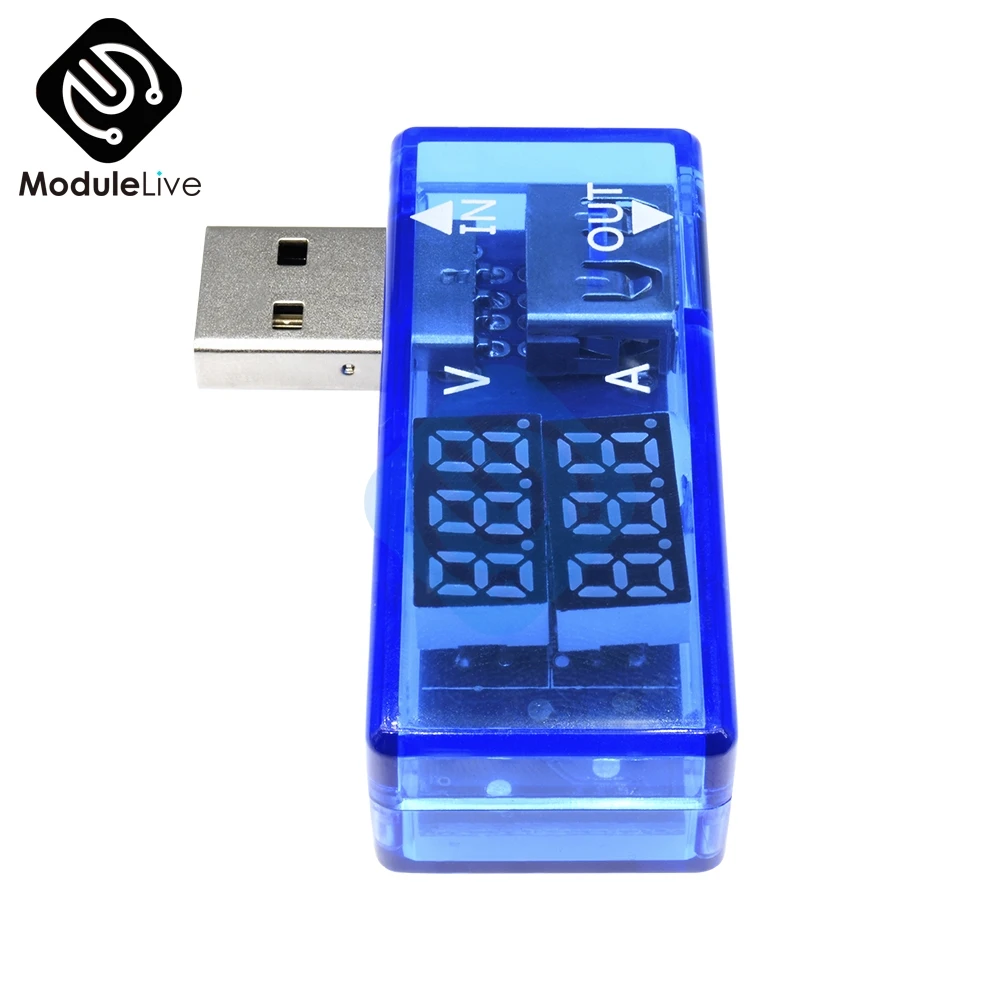 Мини 5 в красный синий USB измеритель напряжения тестер амперметр вольтметр