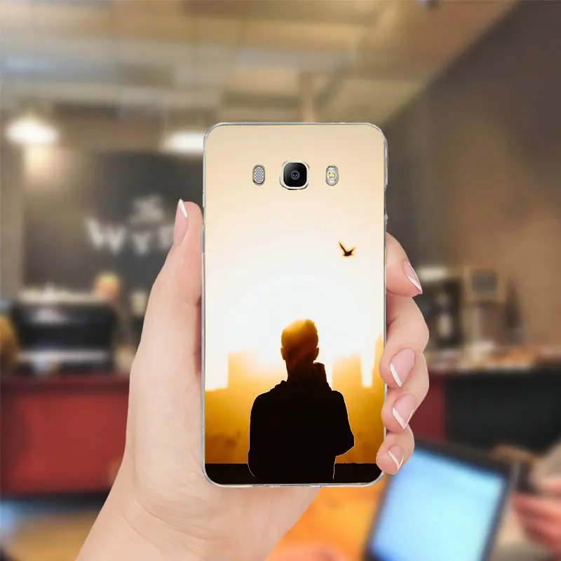 Силуэт человека небесно-одиночество Силиконовые чехлы ТПУ телефон для Samsung Galaxy J1