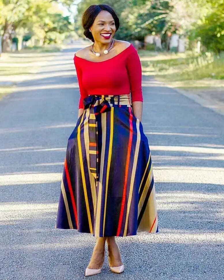 SOFIBERY Повседневное жаркое лето Для женщин юбки мода полосой пояс половины тела