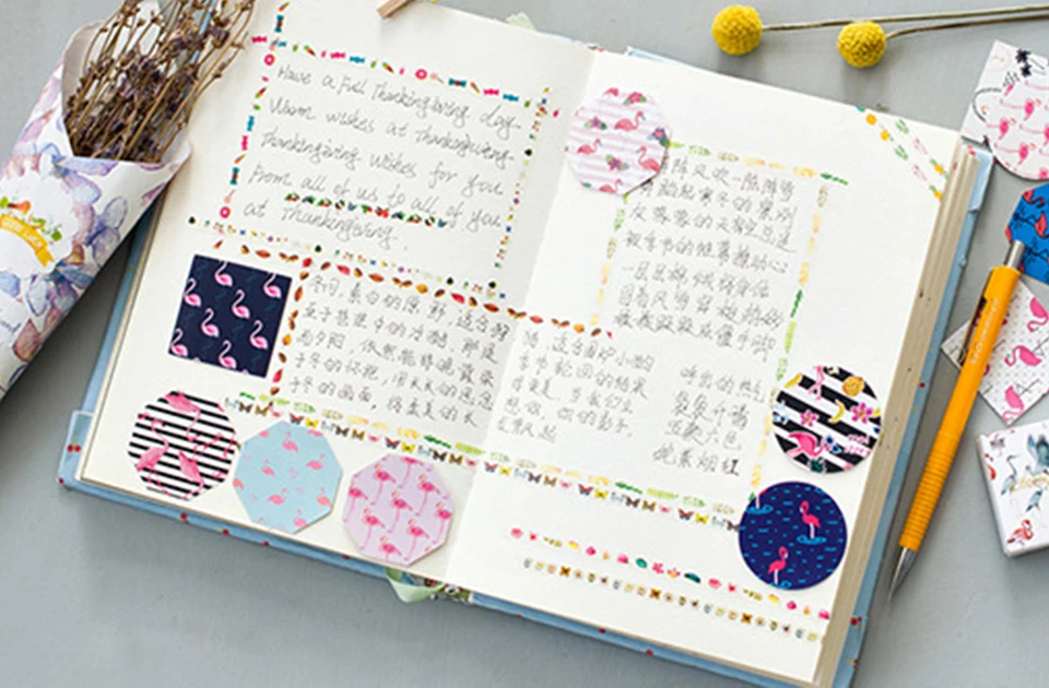 45 шт наклейки с Фламинго украшения DIY милые мини наклейки с Фламинго Скрапбукинг День Рождения украшения подарок детям