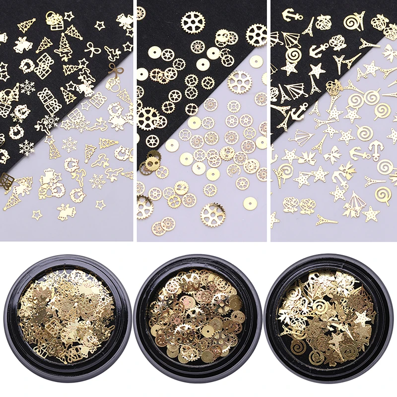 1 коробка металлические рождественские украшения для ногтей флаки Снежинка