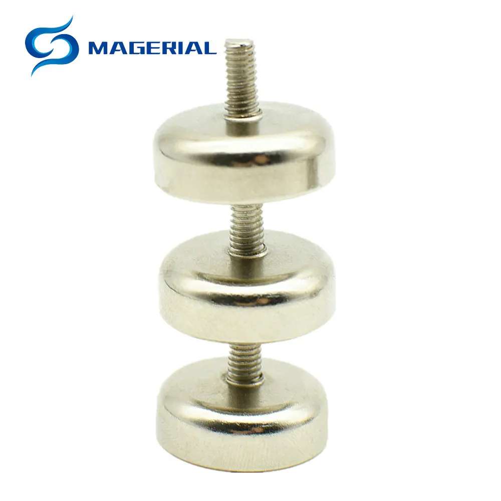 

Garage Magnet Diameter 16mm Workshop Clamping Pot Holding Tool with Male Thread NdFeB Lifting Permanent Eye Bolt Iron Hanger Set