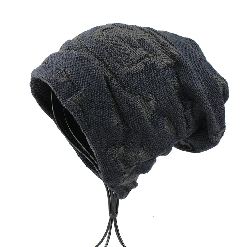 [FETSBUY] вязаные шапки мужские зимние толстые бархатные дамская шляпа без полей для мужчин лыжная шапочка женские кепки в стиле хип-хоп Bone Gorros 18004