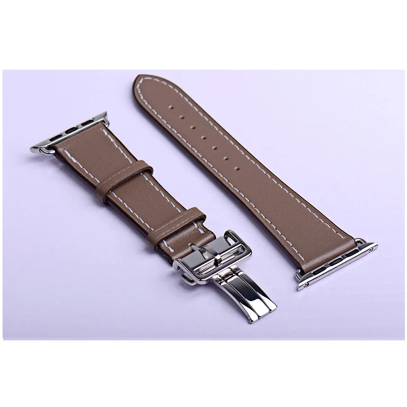coffee Кожаный ремешок для Apple watch band 4 44 мм 40 мм iwatch band 42 мм 38 мм браслет с пряжкой для Apple watch 4 3 21 - Цвет ремешка: coffee