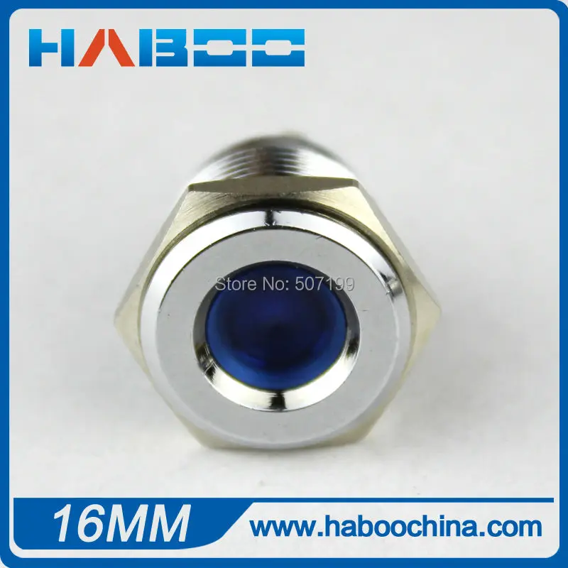 1 шт. Бесплатная доставка 16 мм металлический светодиодный индикатор 2 контакта