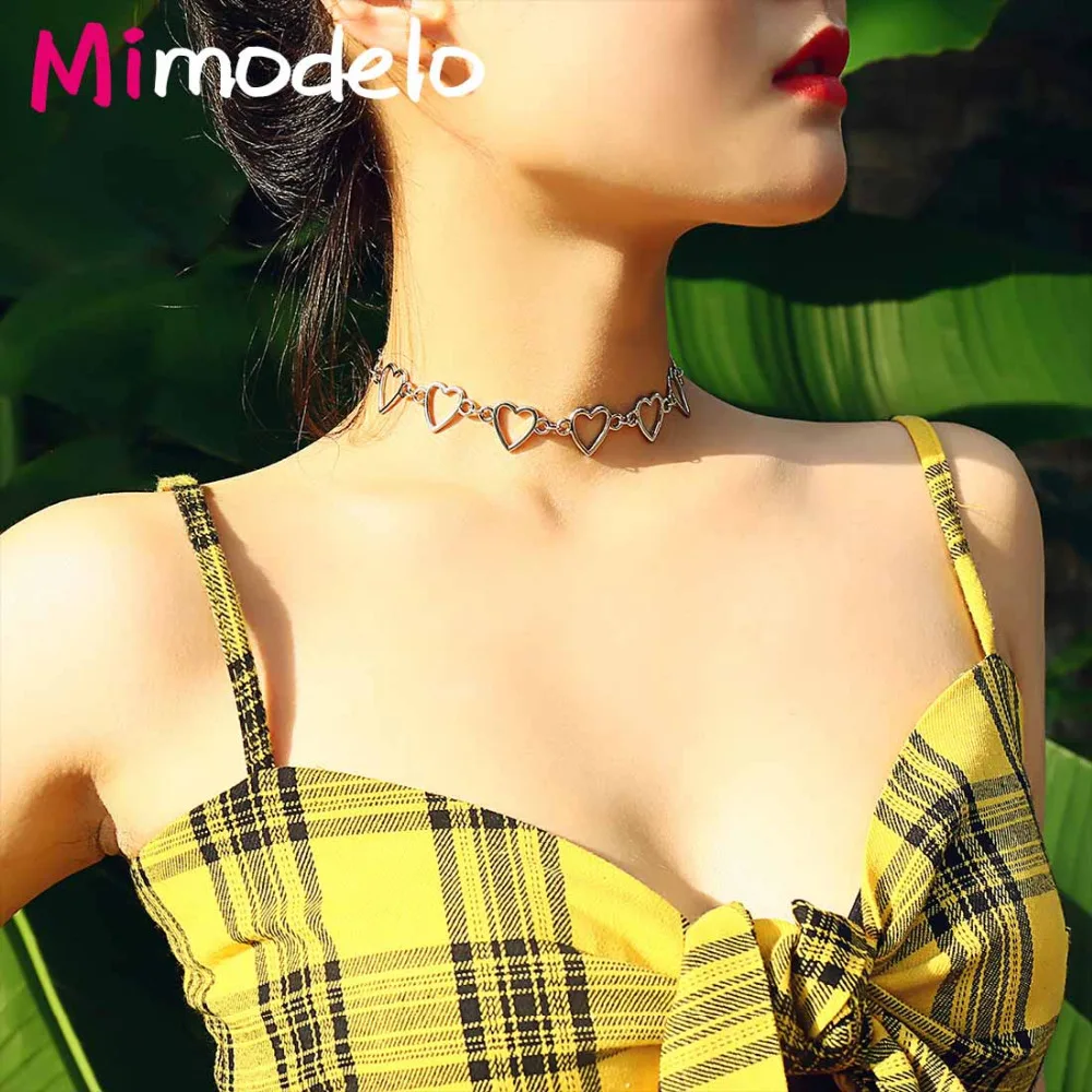 Wild Geometric Creative Handmade Accessories Women Simple Heart-Shaped Hollow Chain Personalized Necklace Jewelry | Украшения и