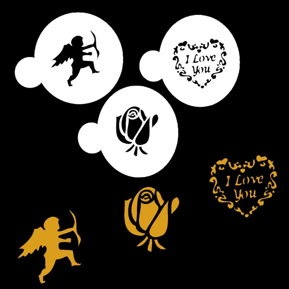 3 шт./компл. День Святого Валентина трафареты для торта печенье мусс форма кофе