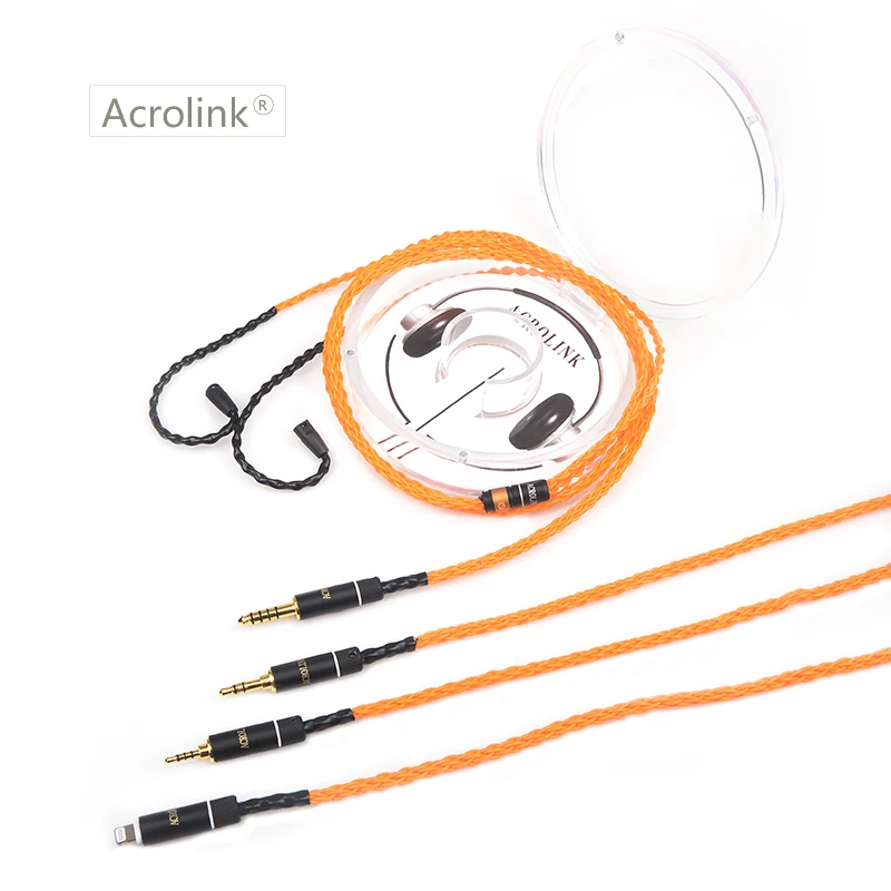 

Acrolink High Qulity 8 core 2.5/3.5/4.4mm/i phone copper Plated Earphone Upgrade Wire Headphone Cable IE80 IE81 IE8 Cable