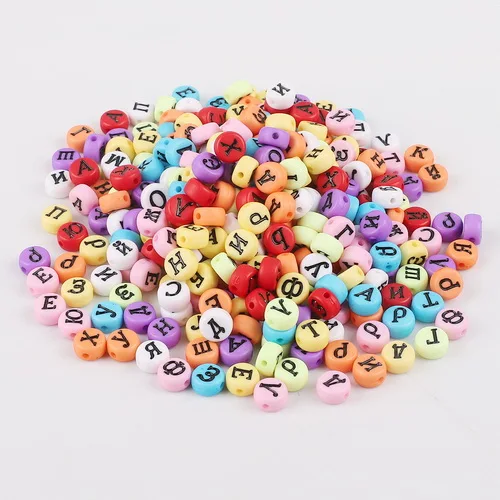 Style 6 4x7mm 100 шт 6*6/4*7 мм случайные смешанные белые русские буквы Алфавит Акриловые кубические бусины для украшения дома - Цвет: Style 6 4x7mm