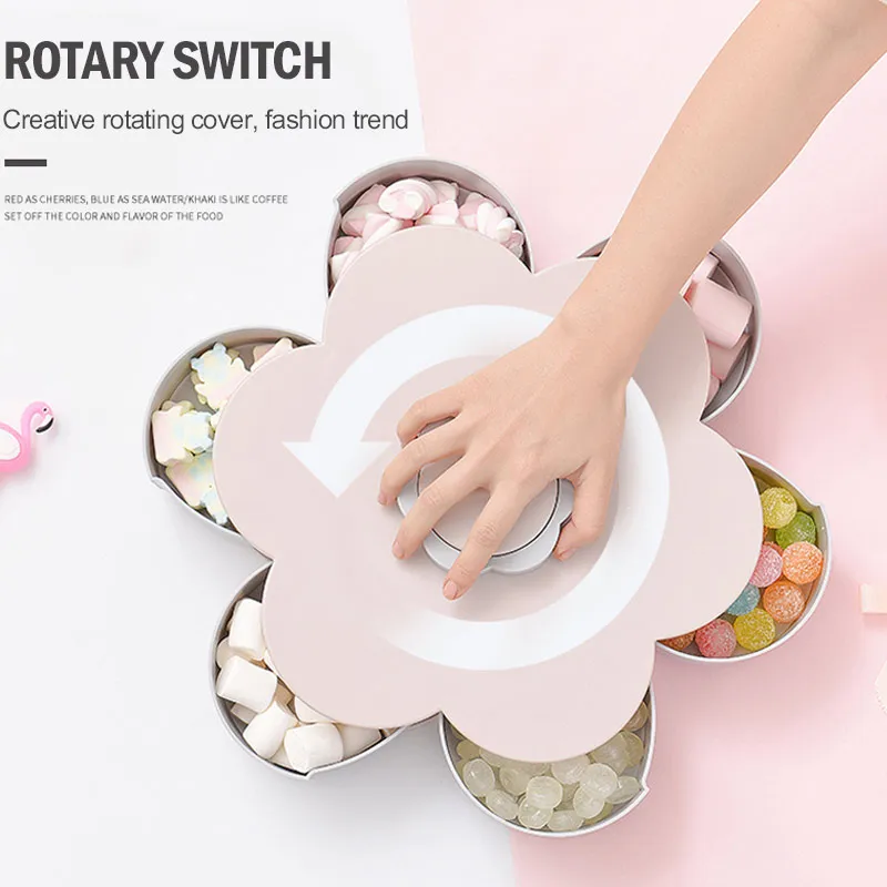 2019 вращающийся коробка для конфет хранения пластик Творческий Multi function лепесток
