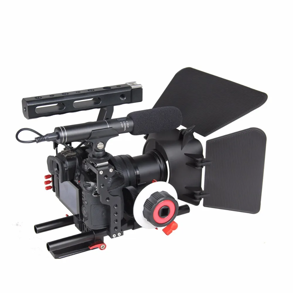 Комплект для DSLR Rig с ручкой стабилизатор камеры + стержень 15 мм фокус Матовая