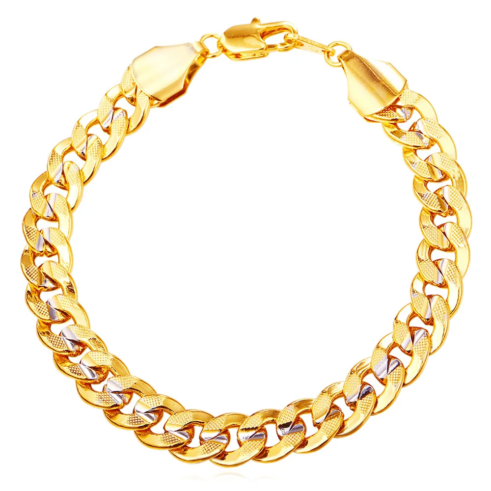 

Kpop Hiphop Chain Link Bracelets Men Jewelry For Party Gold Color Chain Bracelets Jewelry 2016 New Trendy YH1949