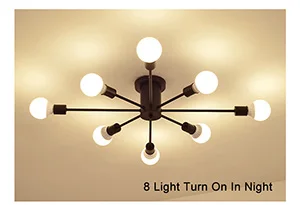 Современные художественные потолочные люстры Lamparas De Techo lustre Luminaria Abajur, потолочные светильники для домашнего освещения, Светильники для гостиной - Цвет абажура: 8 light black