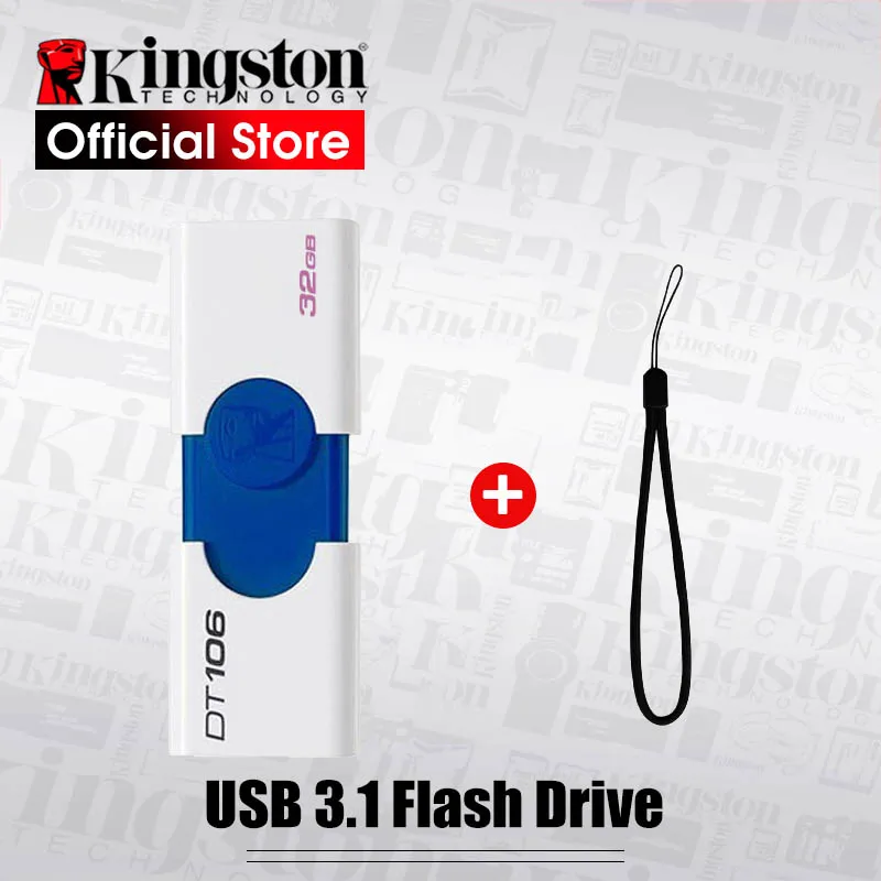 USB флеш накопитель Kingston DT106 флешка usb3.1 16 ГБ 32 u диск usb память|USB флэш-накопители| |