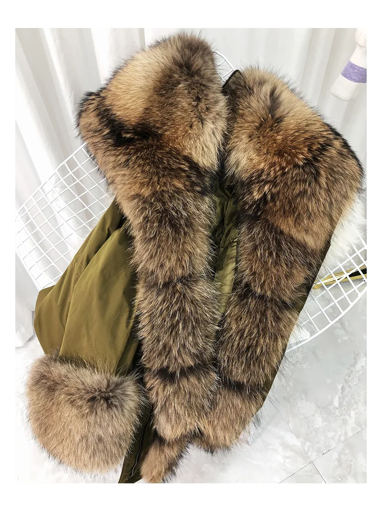 Женская куртка-оверсайз OFTBUY, на утином пуху и с меховым воротником, зимняя парка с натуральным съемным мехом енота и лисы