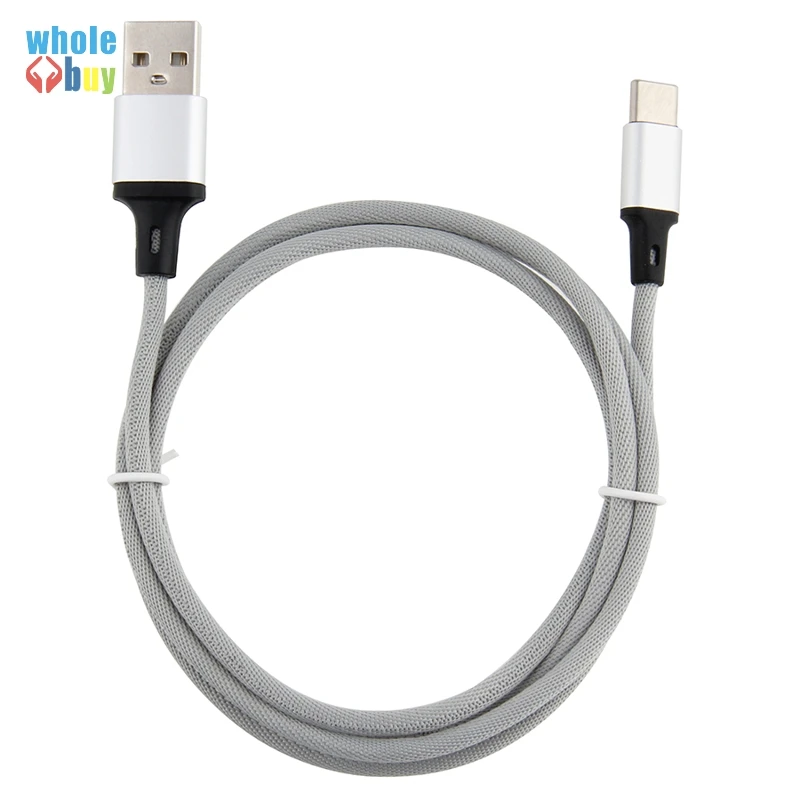 Прямой однотонный Плетеный текстильный Micro Usb 5Pin 8Pin Type C кабель для зарядки и