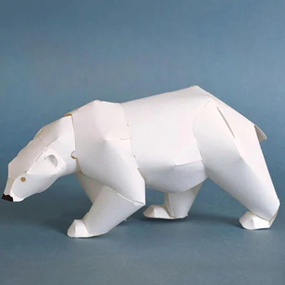Polar Bear 195X310mm 3D полярный медведь бумажный модельный комплект Бумага Ремесло Развивающие головоломки DIY игрушки фестиваль подарок для детей украшения для дома 195X310 мм - Цвет: Polar Bear 195X310mm