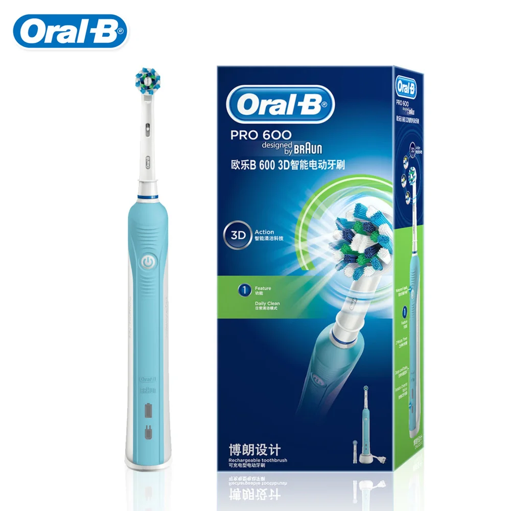 Oral B D16 Pro600 электрическая зубная щетка перезаряжаемая Глубокая чистка для