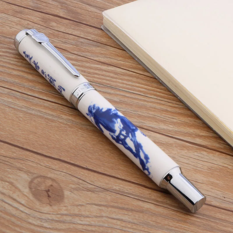 1 шт. JINHAO 950 Китайская каллиграфия Дракон синий и белый Керамика подарочная авторучка
