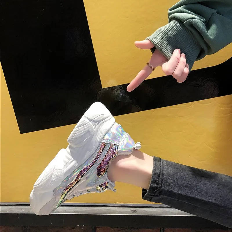 Женские кроссовки на платформе повседневные Дизайнерские Chaussure Femme YJ 12 весна