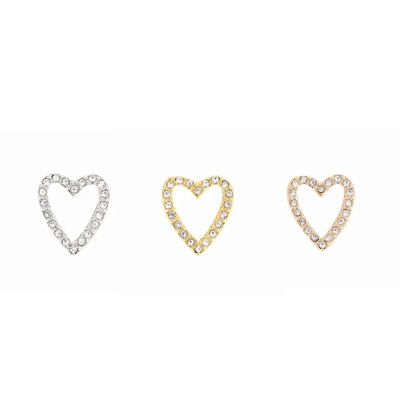 Hollow Small Interlocking Hearts Keys Broken Heart Slide Charms Keepers for Leather Mesh Keeper Bracelets Accessories Making | Украшения и