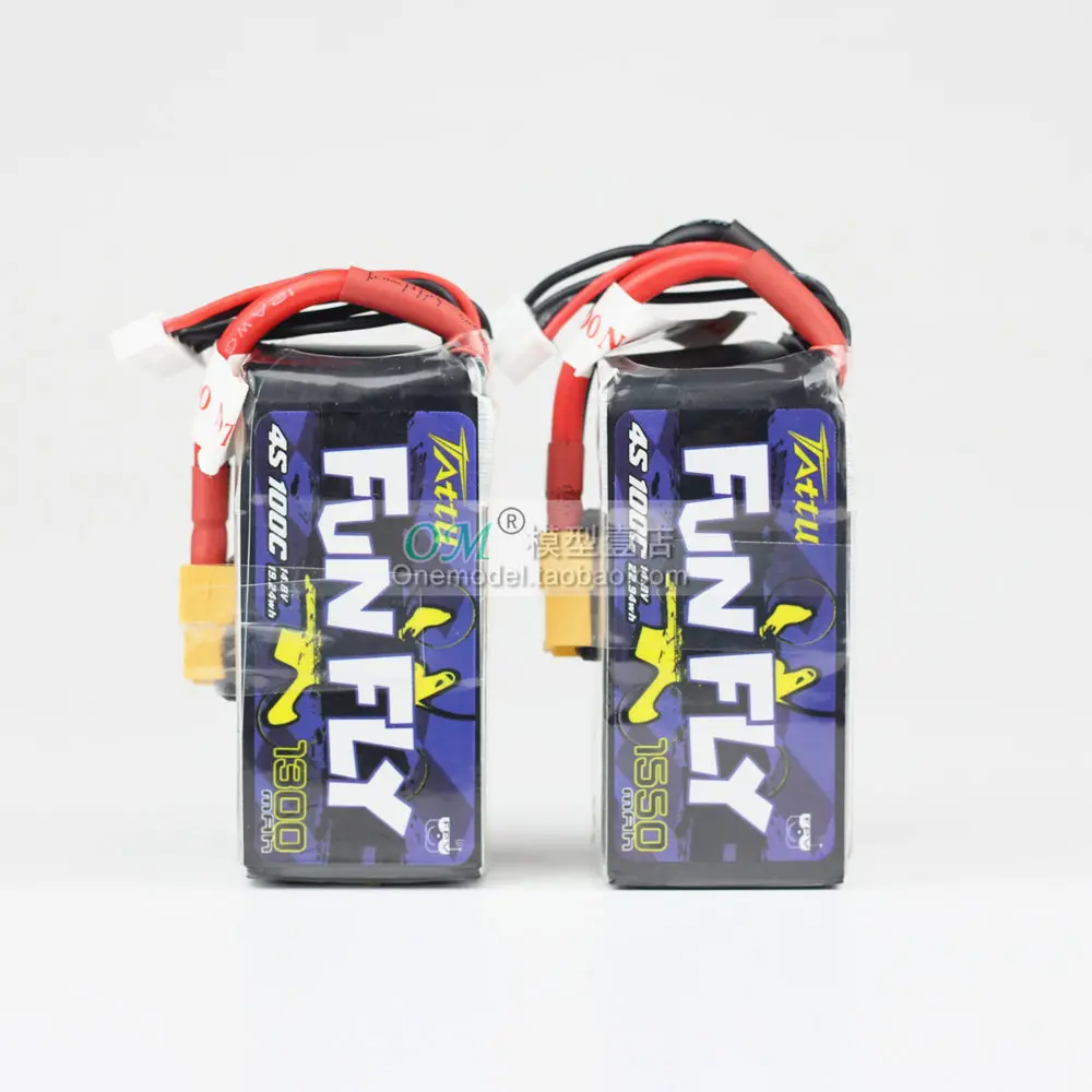ACE LiPo Battery TATTU FUNFLY 1300 мАч 1550 мАч/1800 14 8 в 100C с разъемом XT60 для FPV 250 230 180 210 размер Drone |