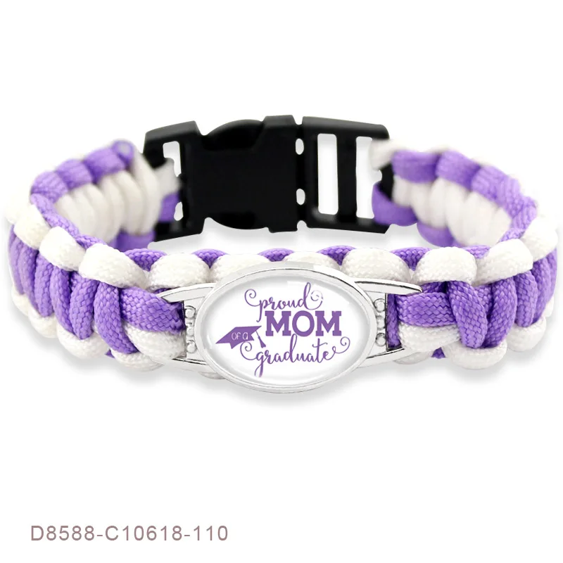 Senior 2018 2019 2020 Proud Mom of a Graduate Military Parachute 550 Cord Wristband Unisex Survival Paracord Bracelets | Украшения и