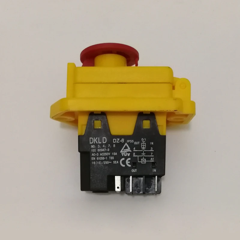 DZ-6 5 Pins кнопочный переключатель с аварийной остановки крышка ВКЛ-ВЫКЛ электромагнитные переключатели для станочное оборудование AC 250V 15A