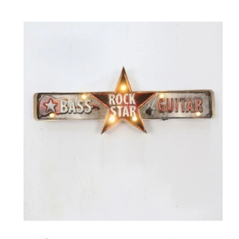 Ретро рок звезда буквы лозунг винтажная креативная гитара музыкальное украшение