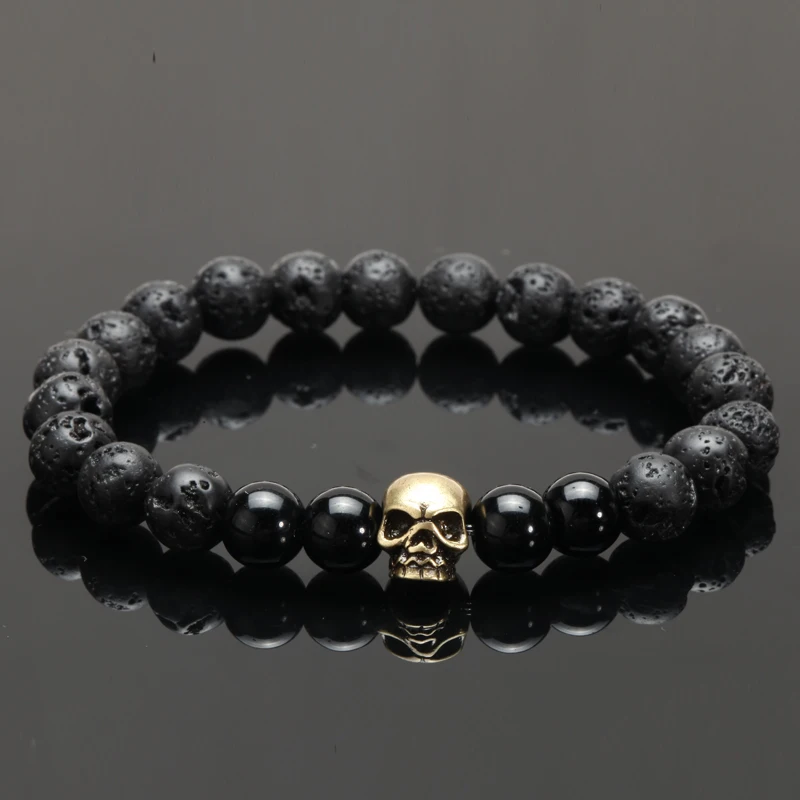 Мужской браслет из натурального камня браслеты шармы для мужчин и женщин лавы с