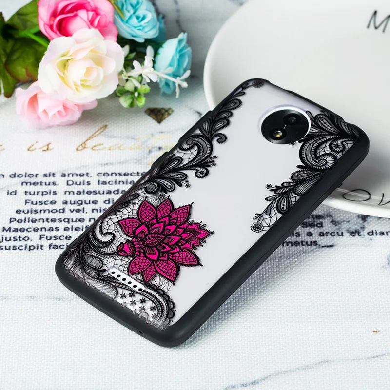 Floral Rose Patterned Soft TPU+PC Back Cover Case For Motorola Moto G4 G5 G5S G6 C Plus E4 X4 Girly Phone Cute Mujer Coque Etui |