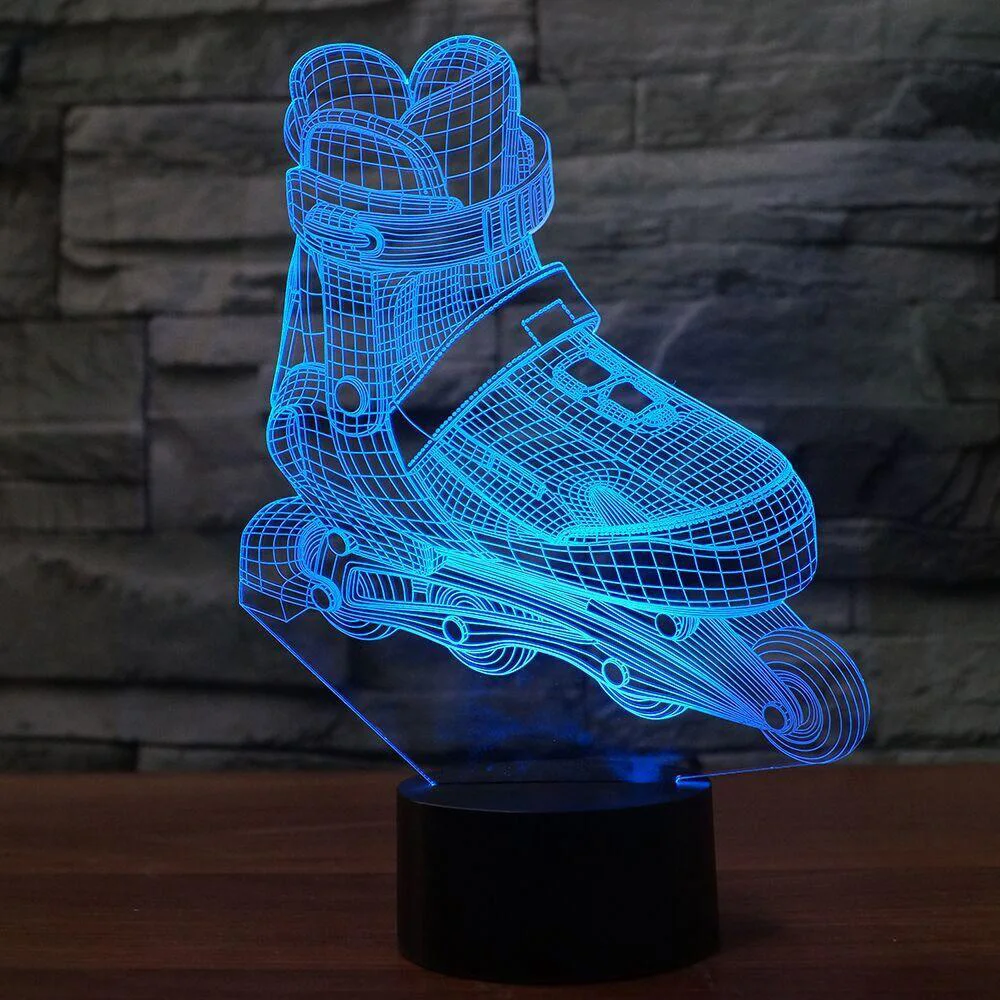 3D светодиодный роллер моделирование Ночной светильник 7 цветов изменение