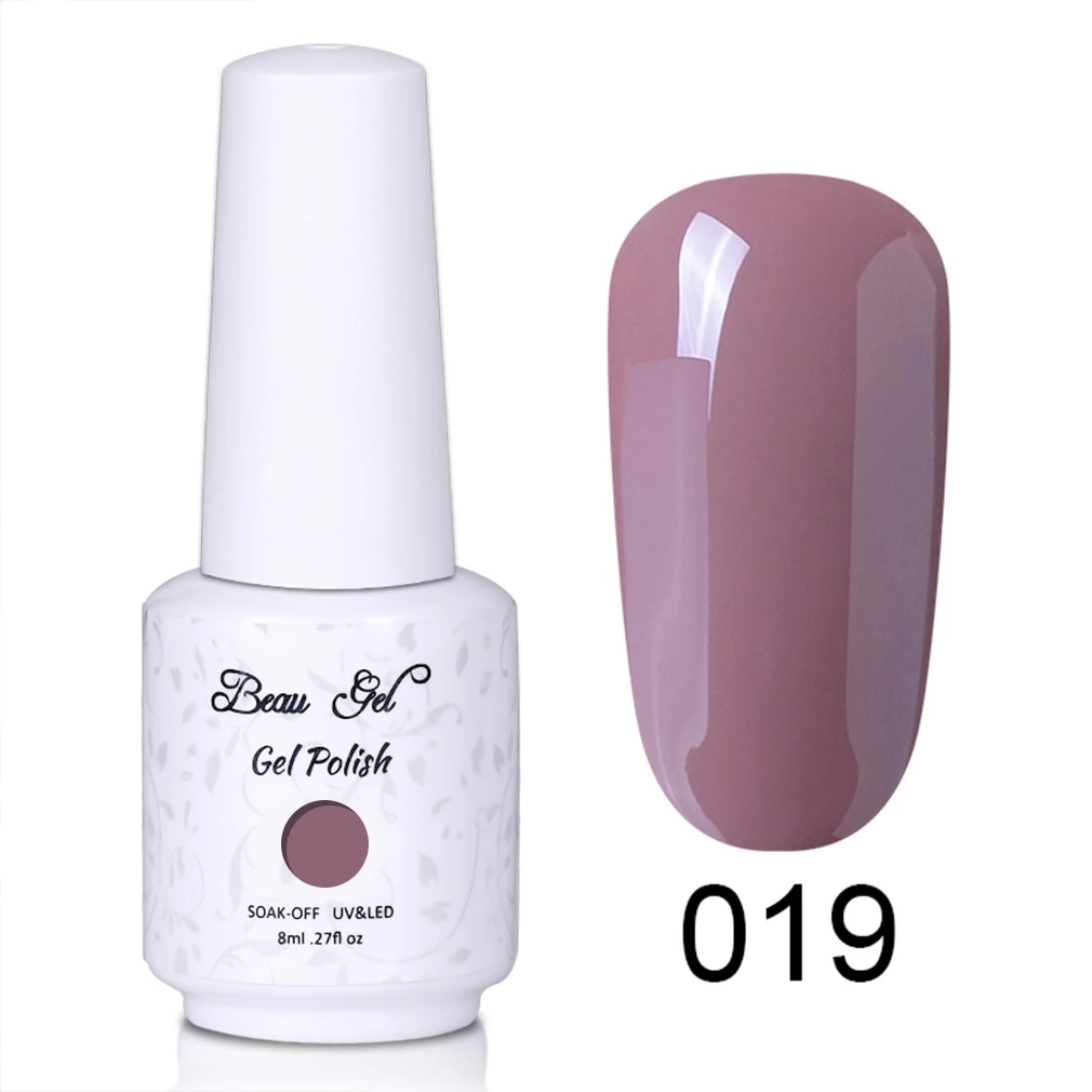 NU019 Beau Gel 8ml Nude Color UV Gel Nail Polish Soak Off Vernis Semi Permanent Hybrid Varnish Gellak Enamel Lacquer Jelly Gel Polish - Цвет: NU019