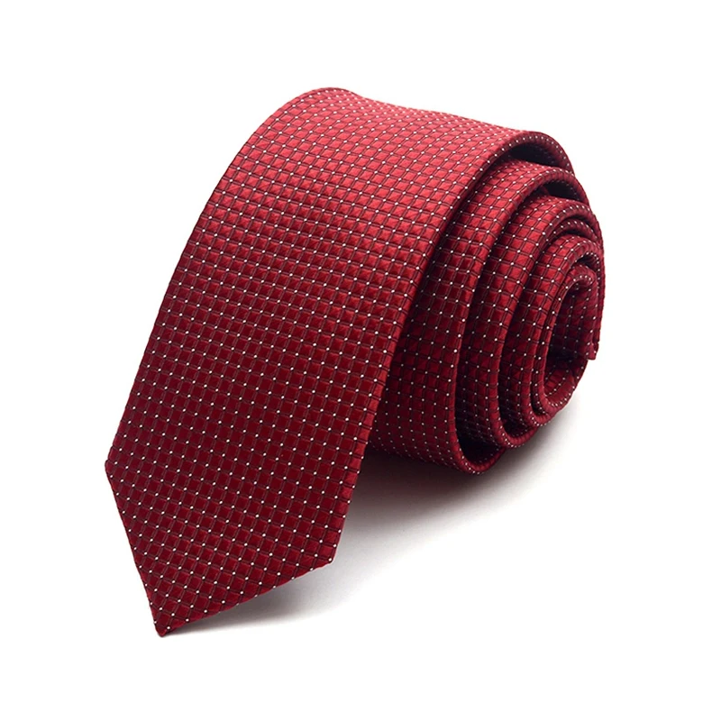 

New Fashion Style 2019 Men Tie High Quality Polka Dot Plaid Necktie 6cm Casual Business Formal Wedding Tie For Men with Gift Box