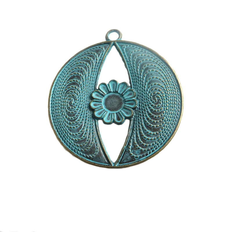 3 шт. ярь-Медянка патина ажурные круглые подвески в стиле бохо с цветами для