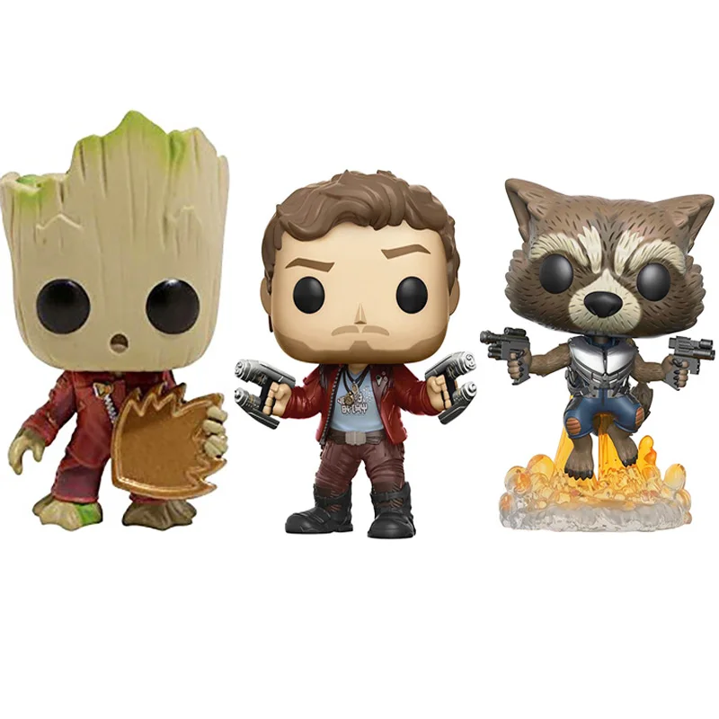 FUNKO POP Marvel movie toys Guardians of the Galaxy 2 Rocket Grootted экшн фигурка коллекция игрушек для детей