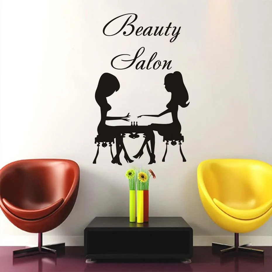 DCTOP красота салон Уход за ногтями две женские настенные наклейки для гостиной