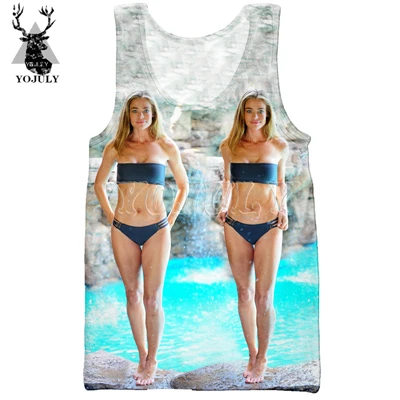 Vest YOJULY Модные майки унисекс с 3d принтом для мужчин и женщин, летние пляжные спортивные майки для фитнеса, Повседневная Уличная одежда, сексуальная красивая Модель жилета VE03 - Цвет: Vest