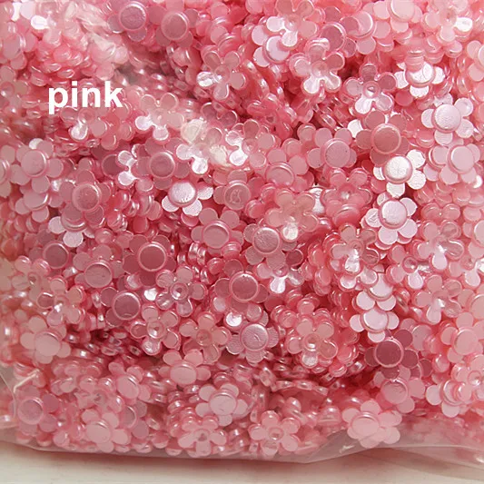 2000 шт./лот 8 мм flatback ABS смолы цветы жемчуга для diy скрапбукинга VA13 | Дом и сад