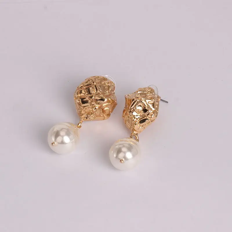 JZYN корейские дизайнерские металлические золотые Висячие Серьги Геометрические