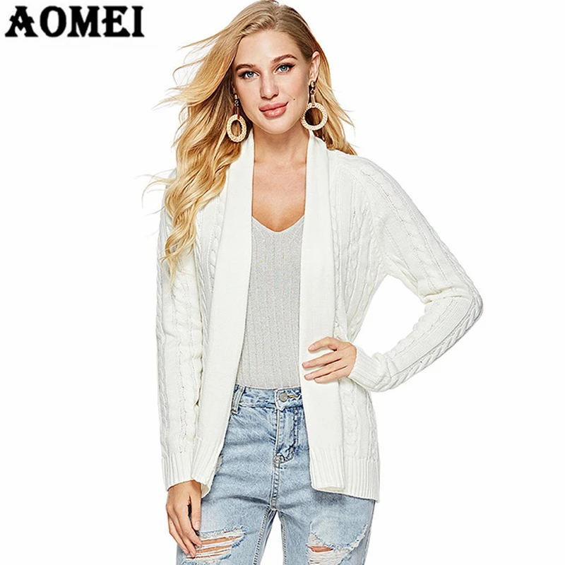 Женский кардиган с длинным рукавом свитер 2019 Осень трикотажные топы поясом